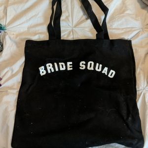 Bride Squad Black Tote Bag